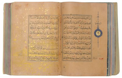 Alcorão Timúrida ou Aqquyunlu, Irã (ouro, tinta e pigmentos coloridos em papel chinês) de School Iranian