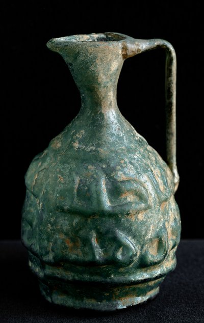 Pequena ânfora de vidro com inscrições. Século IX-10 do Iraque. Dim. 8,9 cm Paris, Musee du Louvre de School Iraqi
