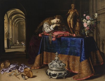 Alegoria do arrependimento (óleo sobre tela) de School Italian