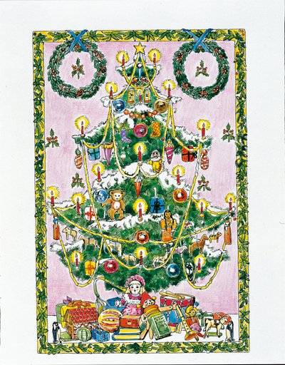 Árvore de Natal (cor litho) de School Italian