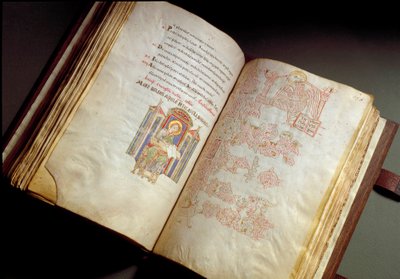 Evangélico. Códice do mosteiro de Farfa. (Ms. E 16 folii 149v. 150r.) Roma, Biblioteca Vallicelliana de School Italian