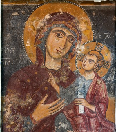 Fresco na Igreja de Santa Maria della Palomba de School Italian