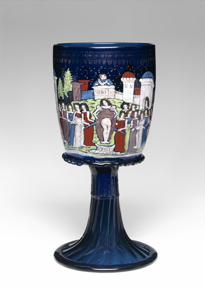 Goblet, c.1475-1500 (vidro, esmaltado e dourado) de School Italian
