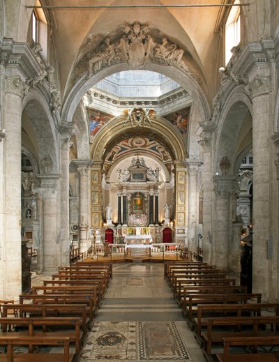 Vista interior da Basílica de Santa Maria del Popolo (Vista interior da Igreja de Santa Maria del Popolo) Século XV a XVII Roma Itália de School Italian