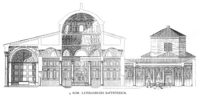 Planos do Baptistério Lateranense (litho) de School Italian
