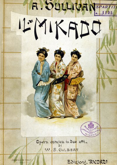 Pontuação de "Mikado" de Gilbert e Sullivan. Bibl. do Conservatório de Música de Milão. de School Italian