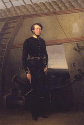 O Oficial Naval (óleo sobre tela) de School Italian