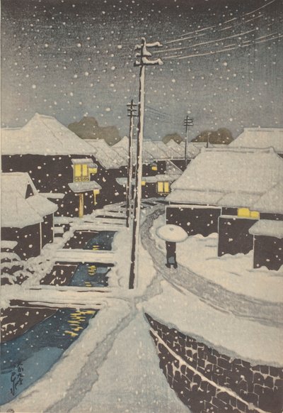 Neve nocturna (xilogravura) de School Japanese