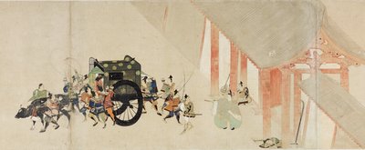 Recit illustre de la rebellion de Heiji (1159-1160) (Visite imperiale a Rokuhara) (Ilustrated Tale of The Civil War, The Imperial Visit to Rokuhara) - Oeuvre anonyme, aquarelle et encre sur papier, deuxieme rouleau de School Japanese