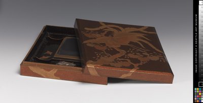 Caixa de Escrita, Pedra de Tinta, Recipiente de Água (Laca e Pedra) de Japanese School