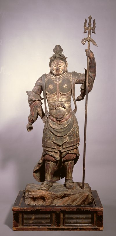 Zocho-ten, Guardião Budista do Sul, período de Nambokucho a Muromachi de Japanese School