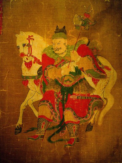 Mensageiro do Inferno com cavalo, pintura em rolo de cânhamo, período Joseon, Kree. Museu Nacional de Seul, República da Coreia de School Korean