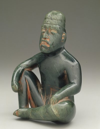 Figura sentada com joelho levantado, Highland Olmec, San Martin Texmelucan de School Mexican