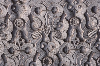 Detalhe de um muro, construído pelos Saadianos em 1565 (estuque) de School Moroccan