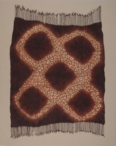 Lenço de cabeça feminino ("taritat ou tarredat"), final do século 19 (lã; tecido simples, tingido com tinta resistente e pintado) de School Moroccan