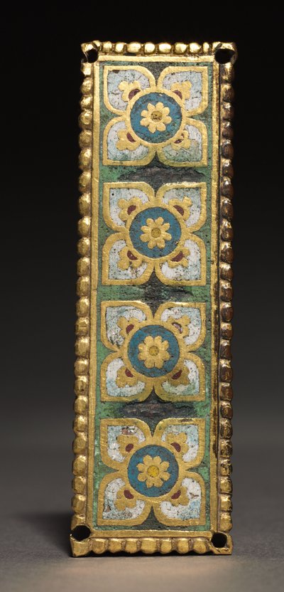 Placa, provavelmente de um Santuário Relíquio, c.1200-1250 (cobre dourado; esmalte champlevé) de School Mosan
