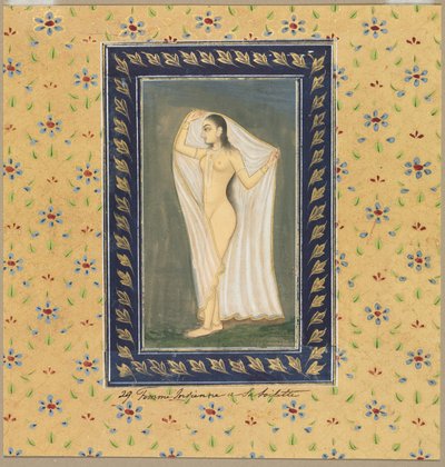 Senhora depois de um banho de School Mughal