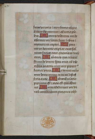 Reis 9, f.232v, Livro de Horas, Uso de Sarum ("Livro de Horas de Ana Bolena") (velino) de School Netherlandish