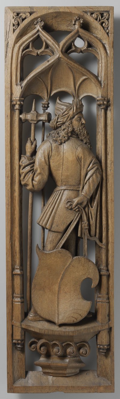 Painel de uma caixa de órgão, c. 1510-20 (carvalho com vestígios de policromia) de School Netherlandish