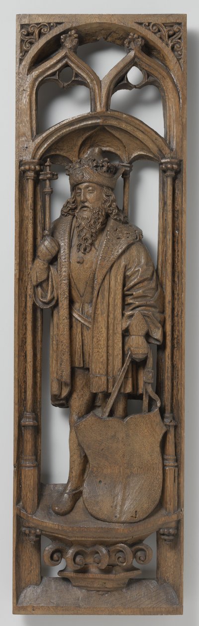 Painel de uma caixa de órgão, c. 1510-20 (carvalho com vestígios de policromia) de School Netherlandish