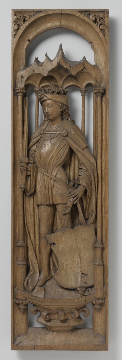 Painel de uma caixa de órgão, c. 1510-20 (carvalho com vestígios de policromia) de School Netherlandish