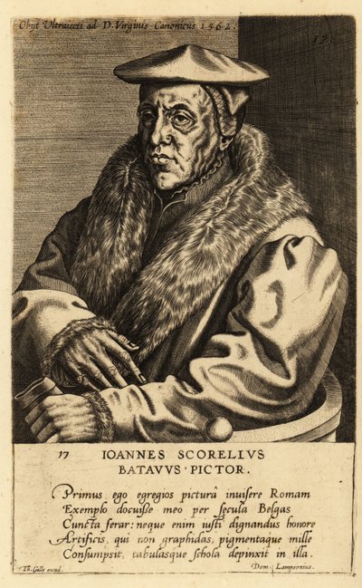 Retrato de Jan van Scorel, pintor holandês de School Netherlandish