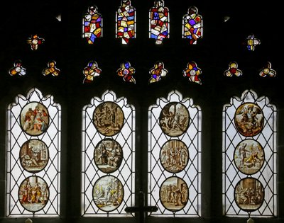 Reset Femish roundels (vidro manchado) de School Netherlandish