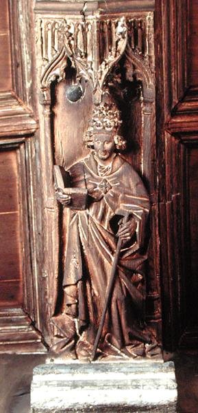 São Gregório, um dos Quatro Padres Latinos da Igreja (madeira) de School Netherlandish