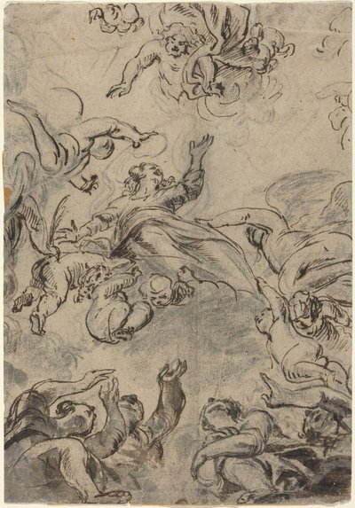 A Assunção da Virgem, meados do século XVII (caneta e tinta) de School Netherlandish