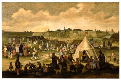 O Castelo dos Espanhóis em Antuérpia (óleo sobre painel) de School Netherlandish