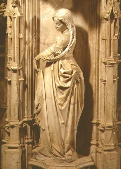 Sábia estatueta virgem do túmulo de Philibert the Fair (1480-1504) Duque de Savoy, poste 1504 (mármore) de School Netherlandish