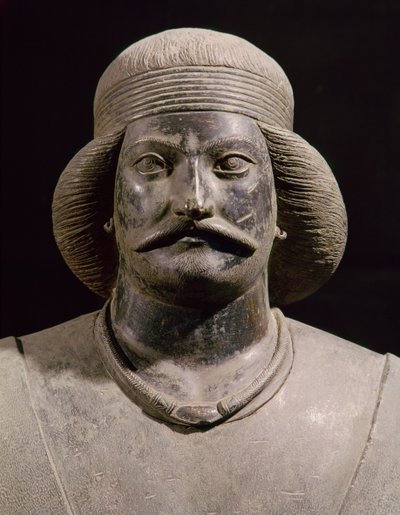 Guerreiro Parthian, de Shami, século 01 d.C. (bronze) (detalhe) de School Parthian