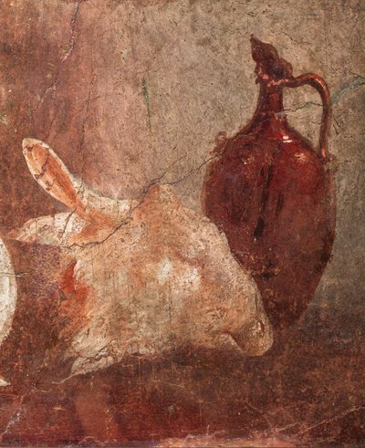 Estátua de Dionísio, cabeça de bode e frutos, Herculano de School Roman