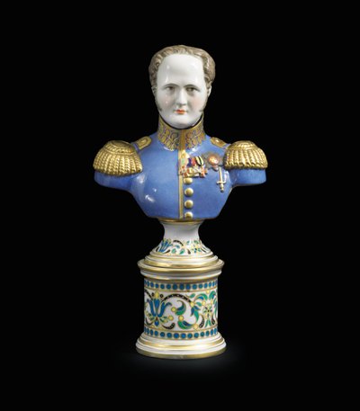 Um busto de porcelana do imperador Alexandre I, c. 1825-1850 (porcelana) de School Russian