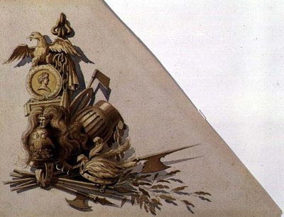 Neo-Classical Trophies of Arms, Russia, c.1825 (aguarela sobre papel) de School Russian