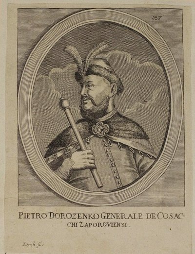 Petro Dorofeyevych Doroshenko, Hetman do banco direito da Ucrânia (gravura) de School Russian