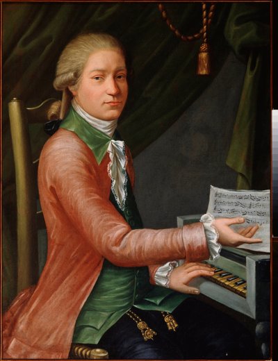 Retrato do compositor Yevstigney Fomin (1761-1800). Pintura por um mestre russo, óleo sobre tela, ca. 1780. Arte russa de School Russian