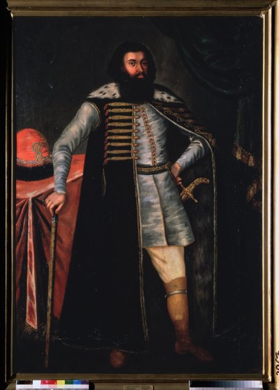 Retrato do Conde Ivan Repnin (?). Pintura por um mestre russo, óleo sobre tela, 2ª metade do século XVII. Arte russa primitiva. Museu Estatal Russo, São Petersburgo. de School Russian