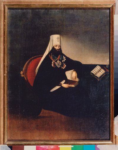 Retrato do Metropolitano Filaret de Moscou (1782-1867). Pintura anônima, óleo sobre tela, início do século XIX. Arte russa, primitivismo. Museu de História do Estado, Moscou. de School Russian