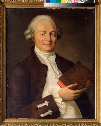Retrato do poeta Vasili K. Trediakovsky (Vasily Trediakovsky) (1703-1769). Pintura por um mestre russo, óleo sobre tela, finais do século XVIII. Arquivo Estatal Russo de Literatura e Arte, Moscovo. de School Russian