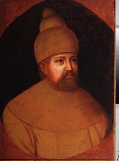 Retrato do czar Michael I Feodorovich Romanov da Rússia (1596-1645). Pintura por um mestre russo, óleo sobre tela, segunda metade do século XVII. Arte tradicional russa. Museu Regional de Arte, Rostov-on-Don (Rússia). de School Russian