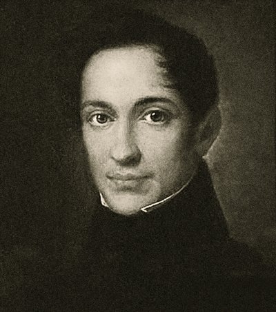 Retrato de Alexander Herzen (litho) de School Russian