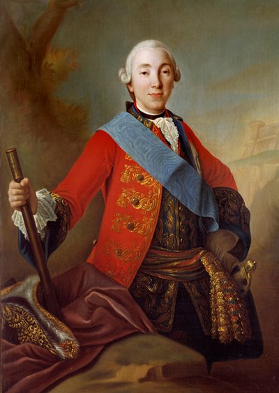 Retrato de Pedro III Fedorovich (1728-1762) Pintura do czar russo da escola russa do século XVIII. 1758 São Petersburgo. Museu Hermitage de School Russian
