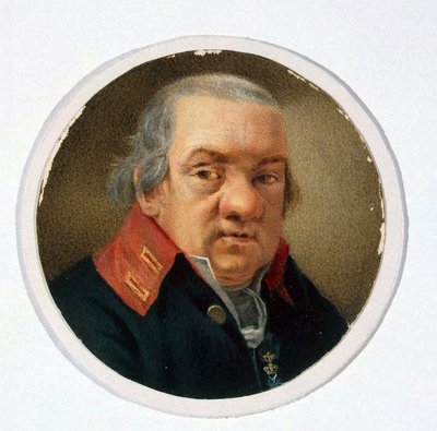 Retrato do arquitecto Giacomo Quarenghi (1744-1817) pelo artista anónimo, aguarela sobre papel de School Russian