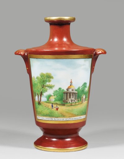 Vaso representando um cossaco Zaporozhian, c.1825 (porcelana) de School Russian