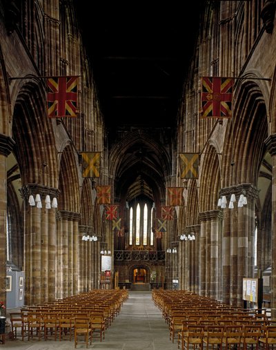 Arte Gótica: vista para o interior da Catedral de Glasgow. Século XII. Escócia de Scottish School