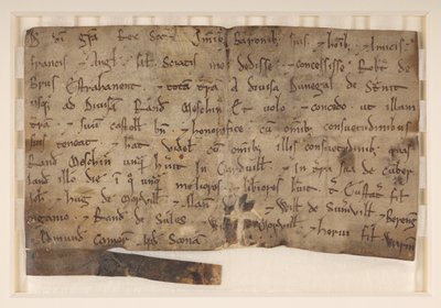 Concessão de David I, rei da Escócia (d. 1153), a Robert de Brus, concedendo-lhe Annandale de School Scottish