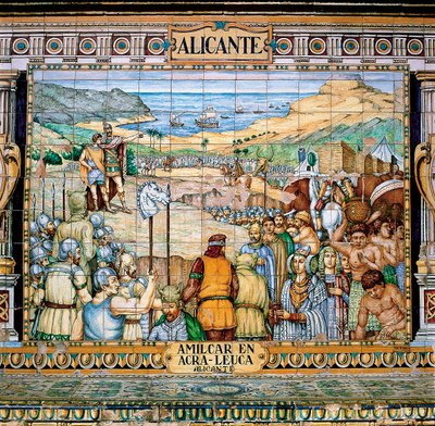 Cartagineses liderados por Hamilcar e seu filho Hannibla e a fundação de Alicante de School Spanish