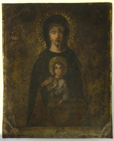 Crucificação (Madonna On Verso) (petróleo sobre cobre) de School Spanish