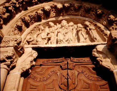 Tympanum do portal oeste de Sta Maria del Azogue de School Spanish